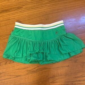 Adidas by Stella McCartney Green Ruffled Mini Skirt